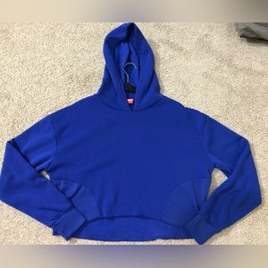 Roma Concept blue crop top hoodie